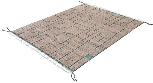Close-up detail of New Morocco rug from Pakistan showing Wool weave