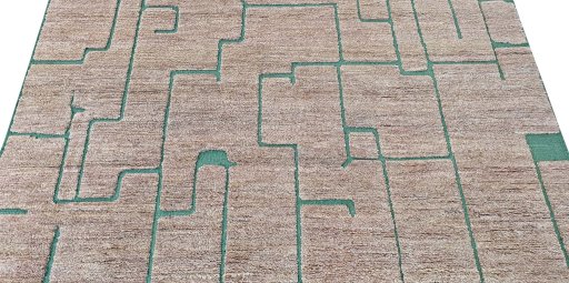 Surface texture of New Morocco rug with natural Wool and intricate pattern