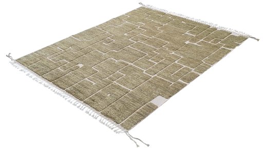 Close-up detail of New Morocco rug from Pakistan showing Wool weave