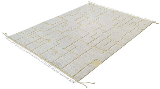Close-up detail of New Morocco rug from Pakistan showing Wool weave