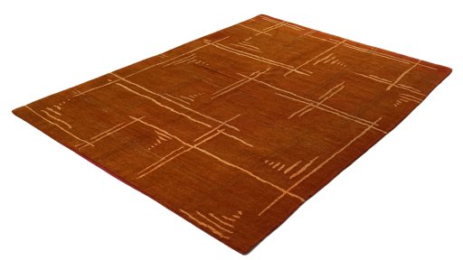 Corner detail of New Nepal Carpets rug showing border pattern and Silk pile