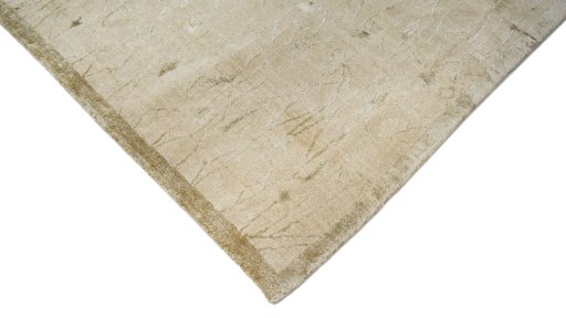 Backside of handmade New Nepal Carpets rug showing knot structure and weave density