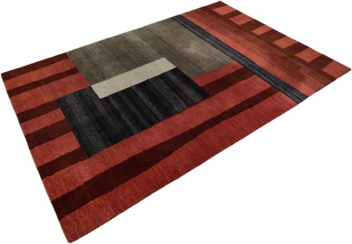 Corner detail of New Nepal Carpets rug showing border pattern and Wool pile