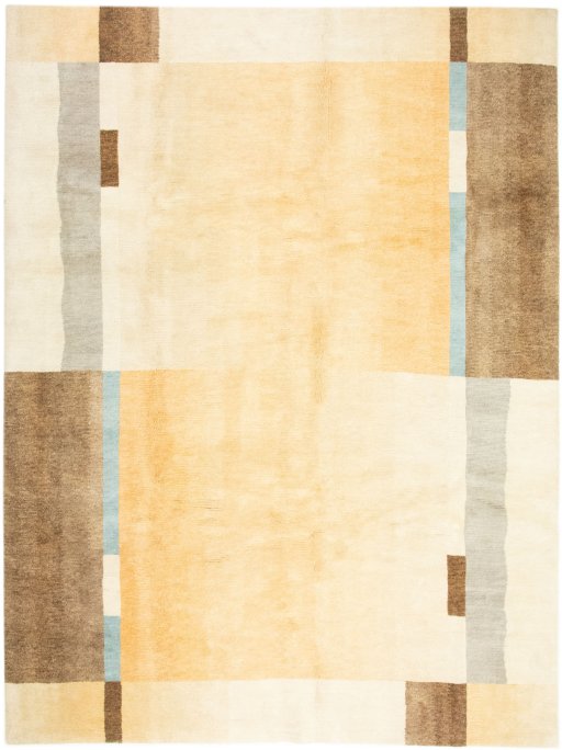 Full view of New Nepal Carpets rug from Nepal, 361 × 272 cm in Cream tones
