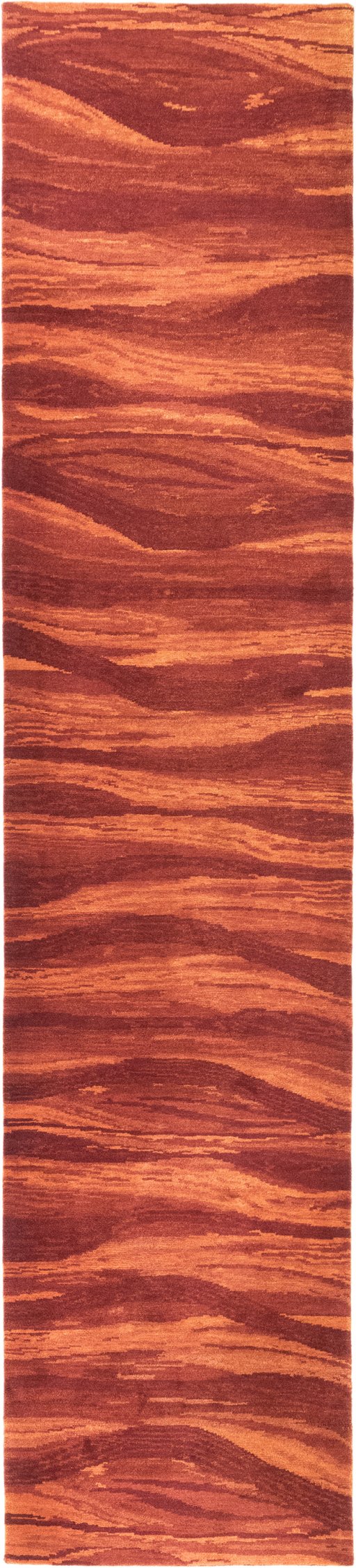 Full view of New Nepal Carpets rug from Nepal, 394 × 89 cm in Red tones