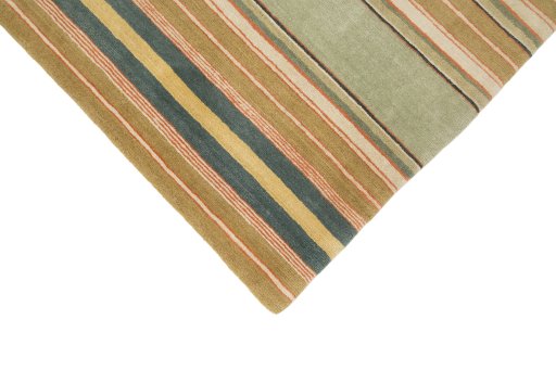 Backside of handmade New Nepal Carpets rug showing knot structure and weave density