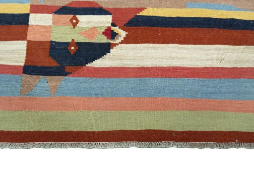 Central medallion detail of New Kilim Dastan rug from Iran / Persia