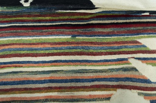 Full view of New Kilim Dastan rug from Turkey, 194 × 168 cm in Multi Color tones