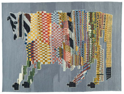 Full view of New Kilim Dastan rug from Turkey, 216 × 164 cm in Multi Color tones