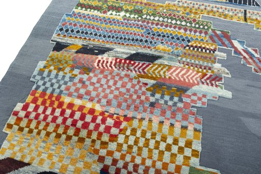 Surface texture of New Kilim Dastan rug with natural Wool and intricate pattern