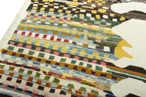 Surface texture of New Kilim Dastan rug with natural Wool and intricate pattern