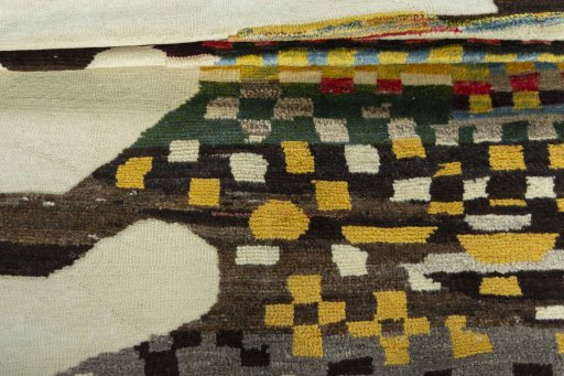 Full view of New Kilim Dastan rug from Turkey, 232 × 168 cm in Multi Color tones