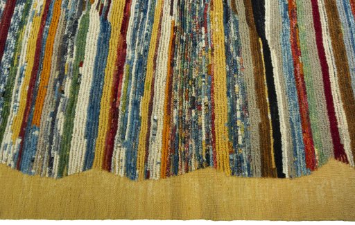 Close-up detail of New Kilim Dastan rug from Turkey showing Wool weave