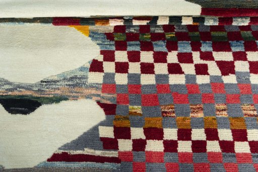 Full view of New Kilim Dastan rug from Turkey, 215 × 157 cm in Multi Color tones