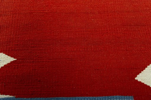 Backside of handmade New Kilim Dastan rug showing knot structure and weave density