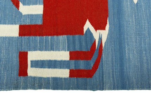 Close-up detail of New Kilim Dastan rug from Turkey showing Wool weave