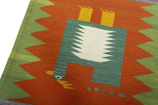 Surface texture of New Kilim Dastan rug with natural Wool and intricate pattern