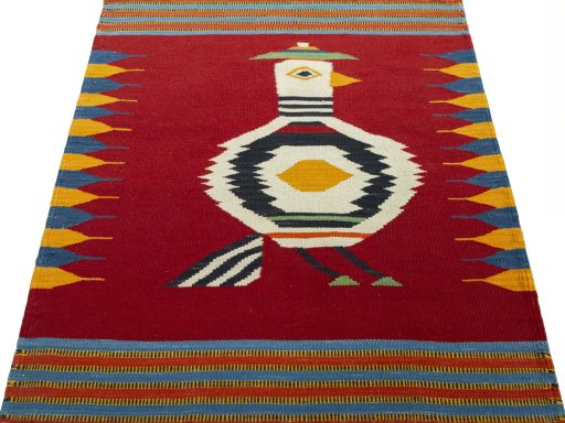 Close-up detail of New Kilim Dastan rug from Turkey showing Wool weave