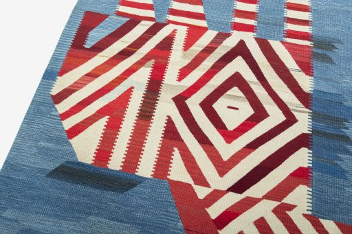 Surface texture of New Kilim Dastan rug with natural Wool and intricate pattern