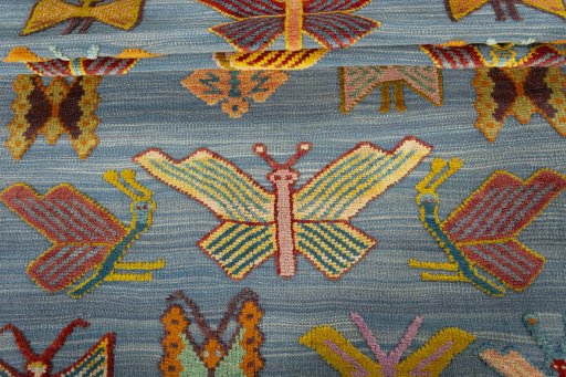 Full view of New Kilim Dastan rug from Turkey, 193 × 144 cm in Blue tones