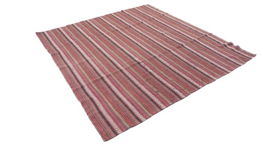 Corner detail of 1920s Kilim Jajim rug showing border pattern and Wool pile
