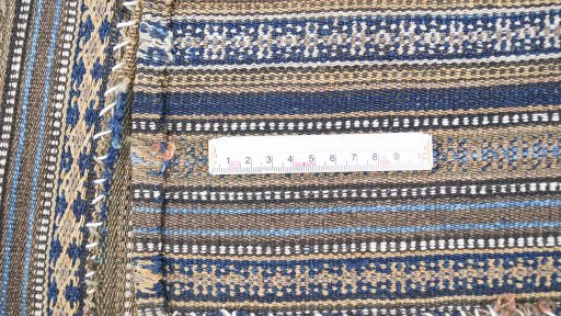 Close-up detail of 1920s Kilim Jajim rug from Iran / Persia showing Wool weave