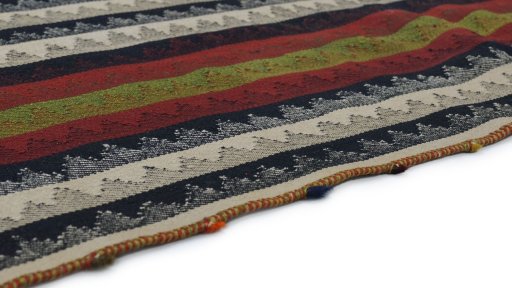 Central medallion detail of 1950s Kilim Jajim rug from Iran / Persia