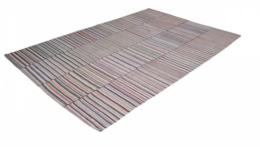 Corner detail of New Kilim Kiasar rug showing border pattern and Wool pile