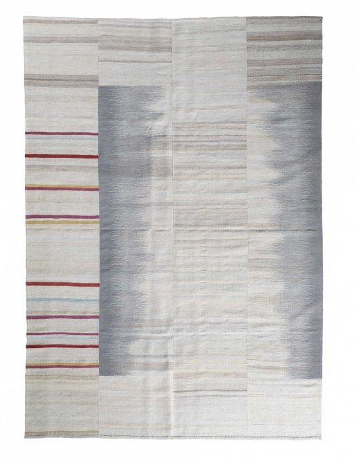 Full view of New Kilim Kiasar rug from Iran / Persia, 292 × 207 cm in Beige tones