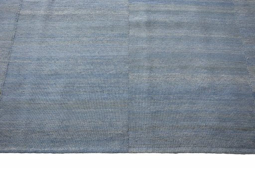 Backside of handmade New Kilim Kiasar rug showing knot structure and weave density