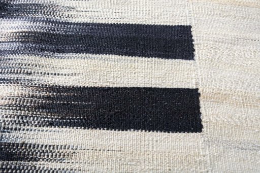 Backside of handmade New Kilim Kiasar rug showing knot structure and weave density