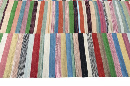 Close-up detail of New Kilim Kiasar rug from Iran / Persia showing Wool weave