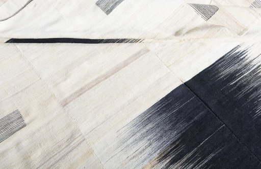 Full view of New Kilim Kiasar rug from Iran / Persia, 301 × 206 cm in Beige tones