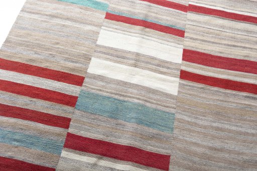 Surface texture of New Kilim Kiasar rug with natural Wool and intricate pattern