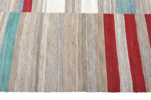 Close-up detail of New Kilim Kiasar rug from Iran / Persia showing Wool weave
