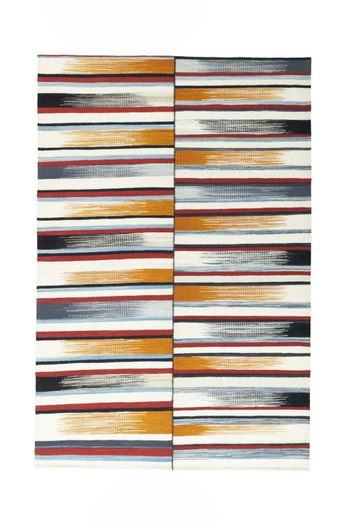 Full view of New Kilim Kiasar rug from Iran / Persia, 202 × 134 cm in Multi Color tones