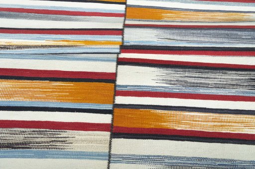 Full view of New Kilim Kiasar rug from Iran / Persia, 202 × 134 cm in Multi Color tones