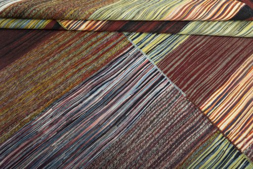 Full view of New Kilim Kiasar rug from Iran / Persia, 193 × 162 cm in Multi Color tones