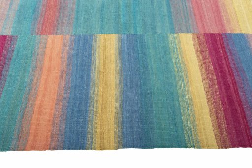 Close-up detail of New Kilim Kiasar rug from Iran / Persia showing Wool weave