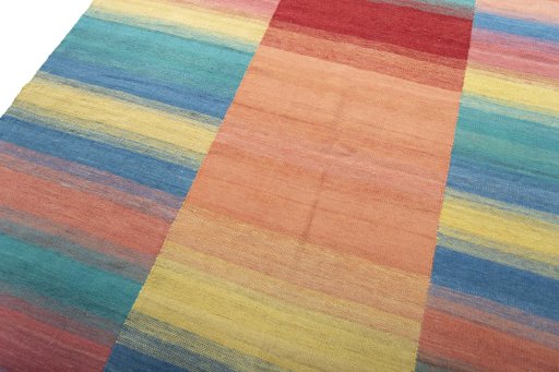 Surface texture of New Kilim Kiasar rug with natural Wool and intricate pattern