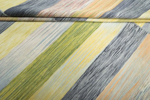 Full view of New Kilim Kiasar rug from Iran / Persia, 198 × 198 cm in Multi Color tones