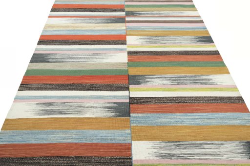 Close-up detail of New Kilim Kiasar rug from Iran / Persia showing Wool weave