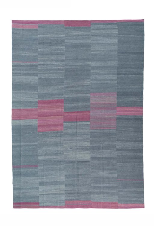 Full view of New Kilim Kiasar rug from Iran / Persia, 352 × 247 cm in Gray tones