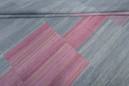 Full view of New Kilim Kiasar rug from Iran / Persia, 352 × 247 cm in Gray tones
