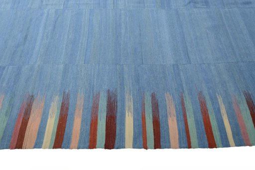 Close-up detail of New Kilim Kiasar rug from Iran / Persia showing Wool weave