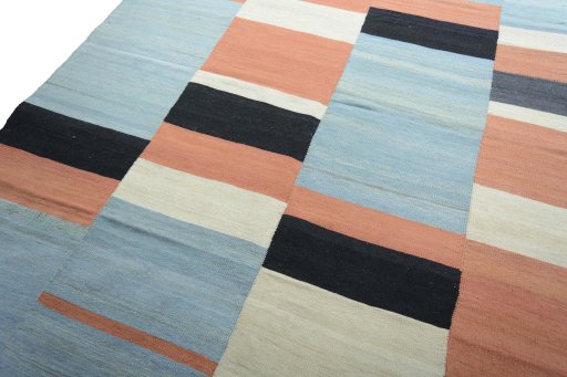 Surface texture of New Kilim Kiasar rug with natural Wool and intricate pattern