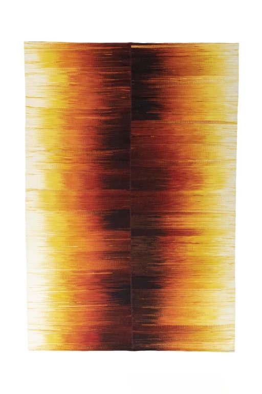 Full view of New Kilim Kiasar rug from Iran / Persia, 294 × 200 cm in Red tones