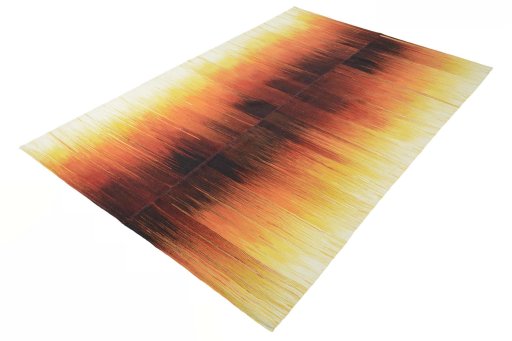 Corner detail of New Kilim Kiasar rug showing border pattern and Wool pile