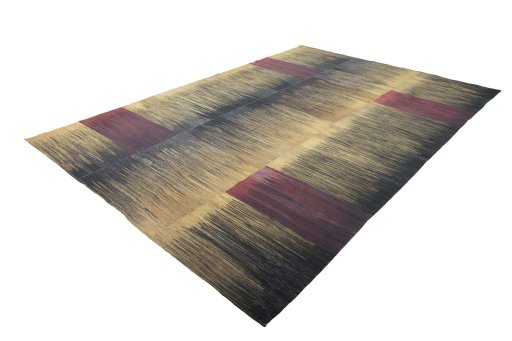 Corner detail of New Kilim Kiasar rug showing border pattern and Wool pile