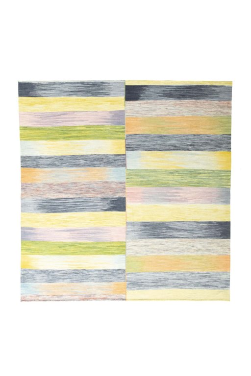 Full view of New Kilim Kiasar rug from Iran / Persia, 206 × 196 cm in Multi Color tones